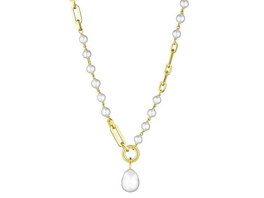 Pearl Chain Link Necklace