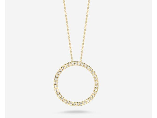 Medium Diamond Open Circle Pendant