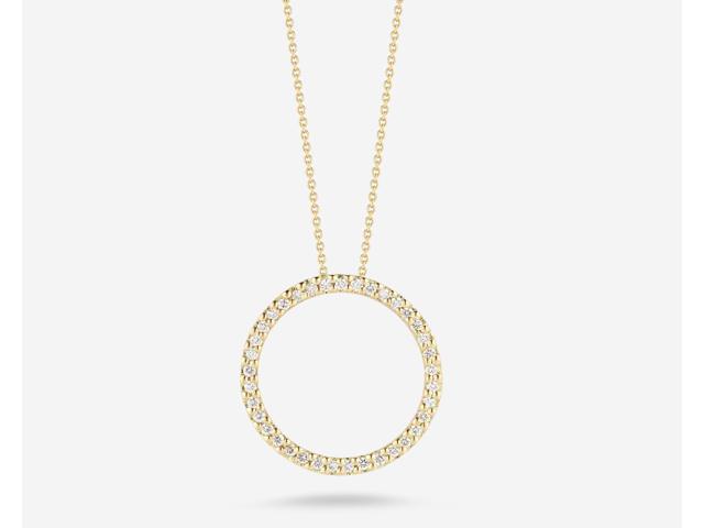 Medium Diamond Open Circle Pendant