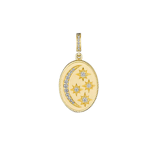 Oval Moon & Star Medallion