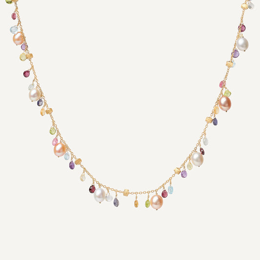 Paradise Single-Strand Gemstone Necklace With Freshwater Pearls