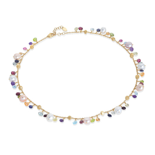 Paradise Single-Strand Gemstone Necklace With Freshwater Pearls