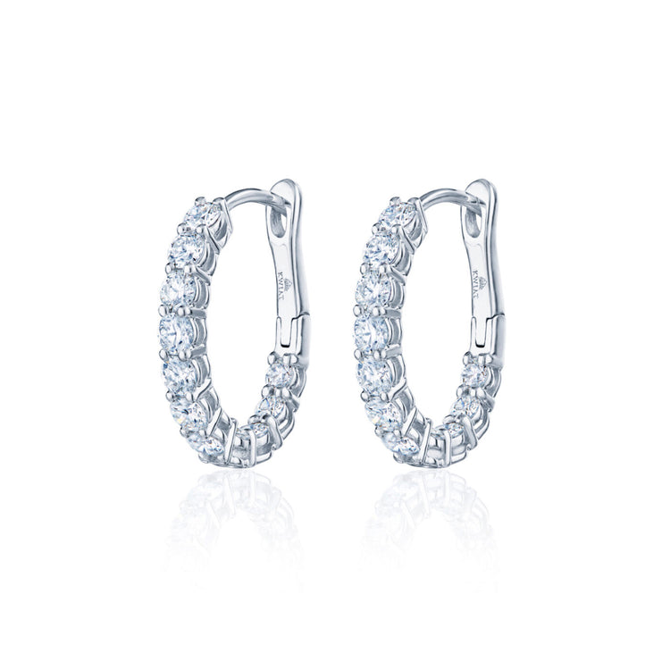 Petite Hoop Earrings with Diamonds