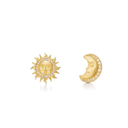 18K Sole Luna Post Earrings