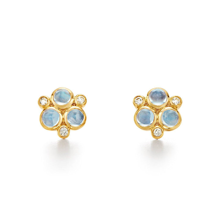 18K Blue Moonstone Trio Earrings