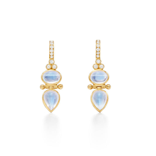 18K Blue Moonstone Dynasty Drop Earrings