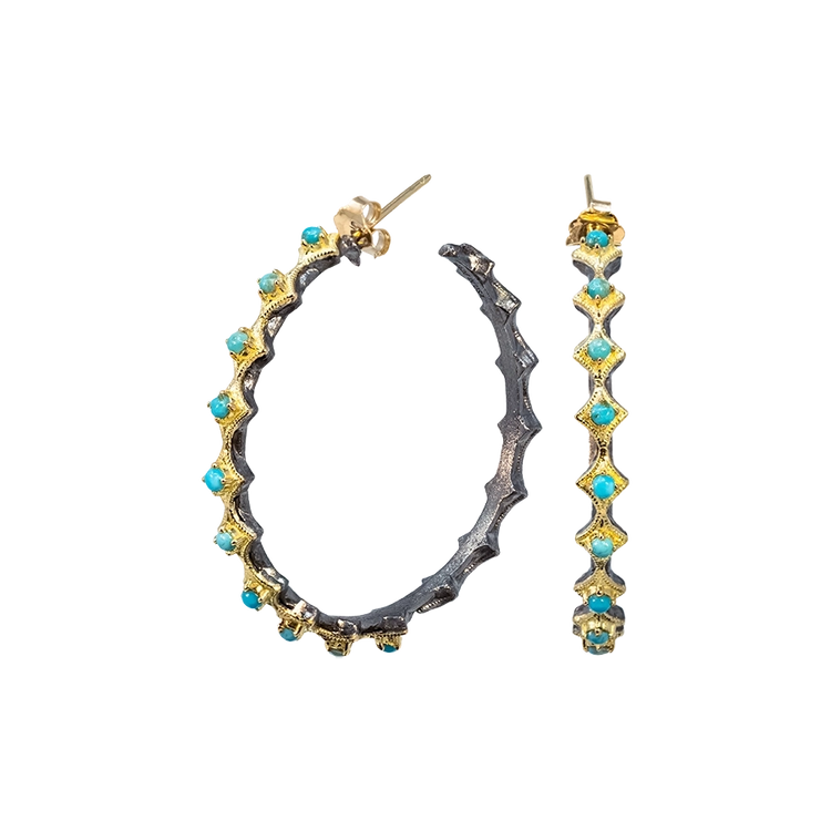 Turquoise Crivelli Hoop Earrings