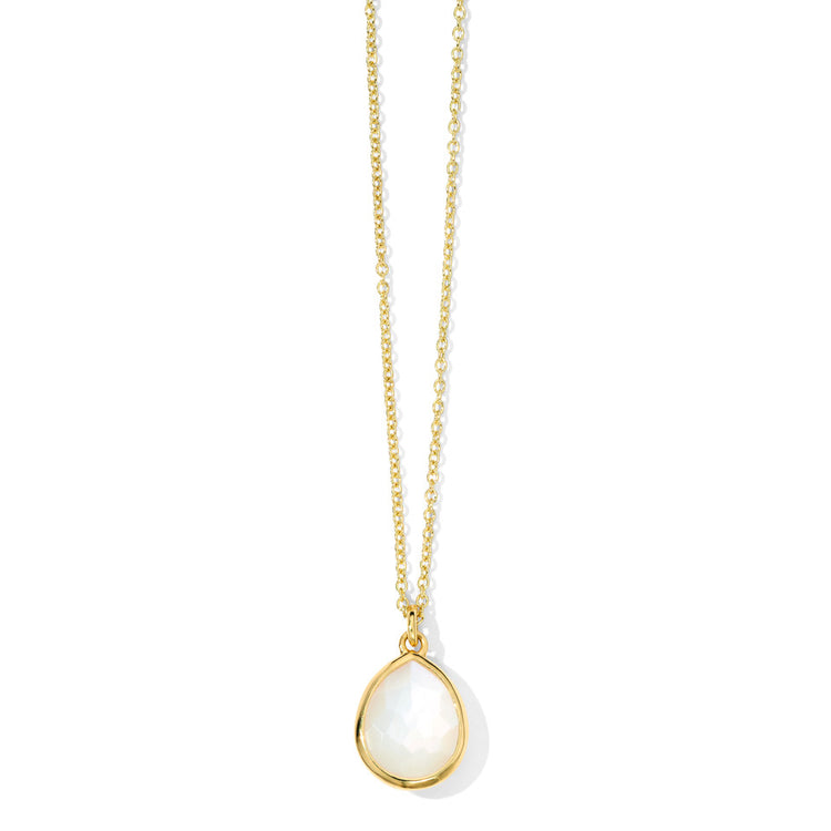 Mother of Pearl Doublet Mini Rock Candy Teardrop Pendant