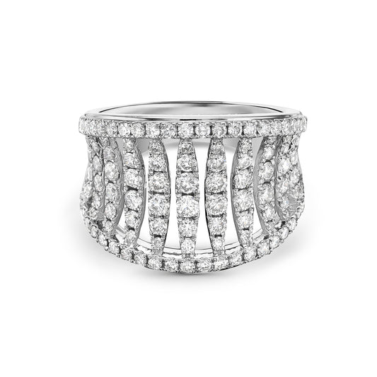 18k White Gold Birdcage Diamond Ring