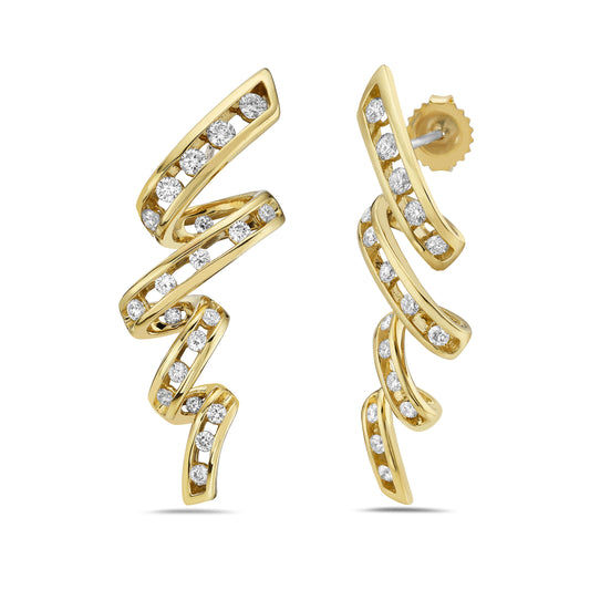 Floating Diamond Tornado Earrings