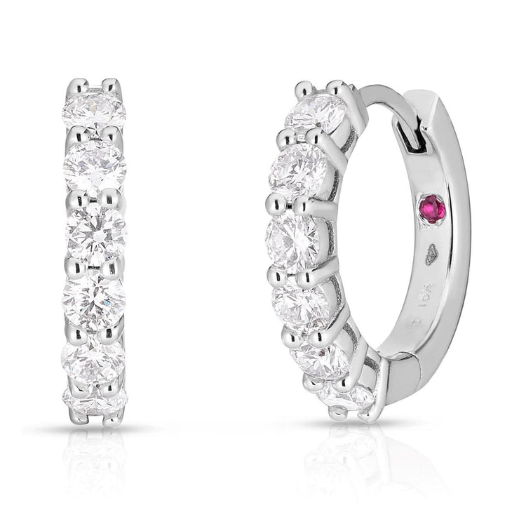 Diamond Single Line Hoop Earrings