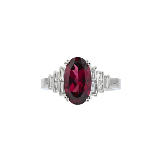 Garnet and Diamond Pastel Ring