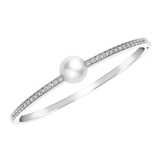 Classic White South Sea Cultured Pearl and Diamond Bracelet
