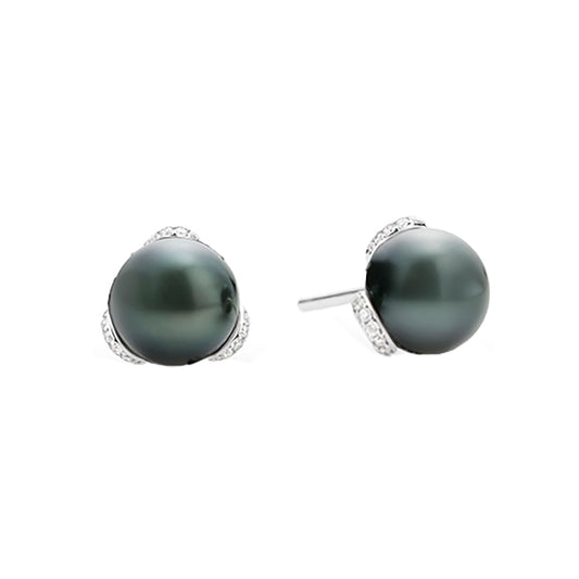 Black South Sea Cultured Pearl Earrings