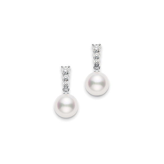 Akoya Pearl & Diamond Morning Dew Earrings