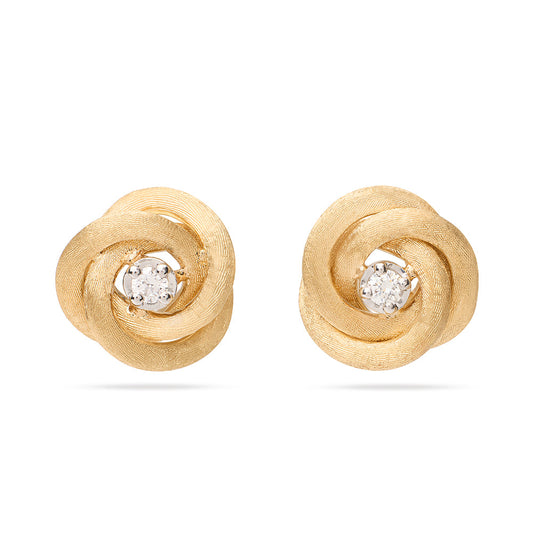 Jaipur Gold Floral Diamond Stud Earrings