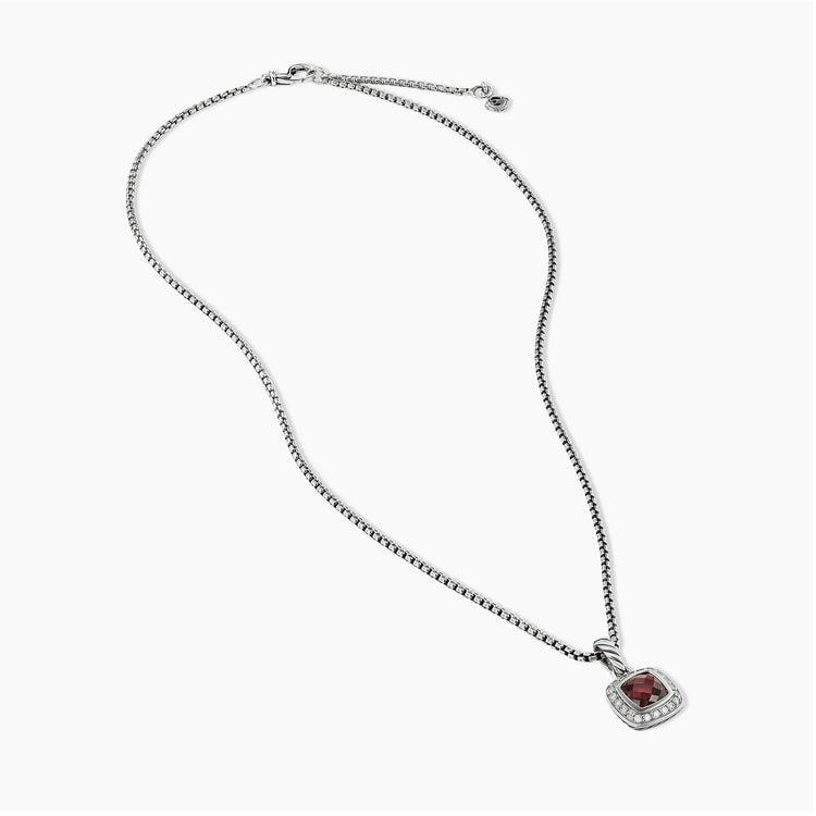 Petite Albion Pendant in Garnet with Diamonds