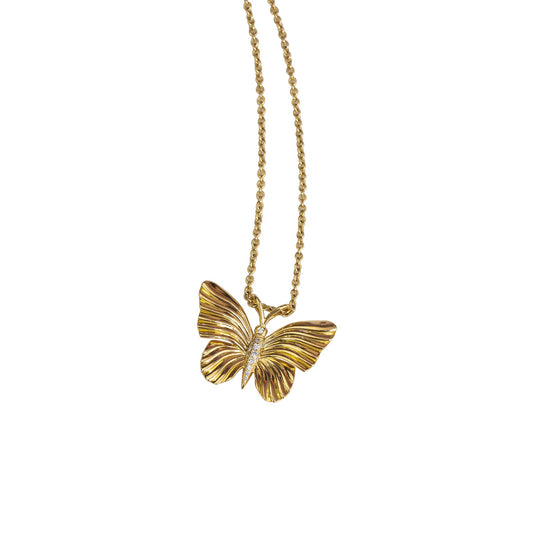 Diamond Butterfly Pendant