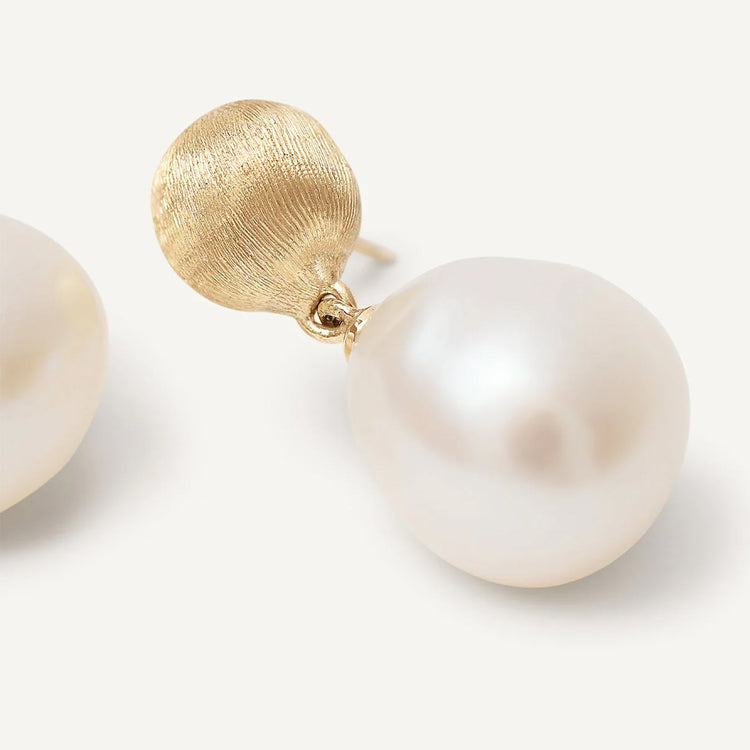 Africa Small Pearl Drop Earrings