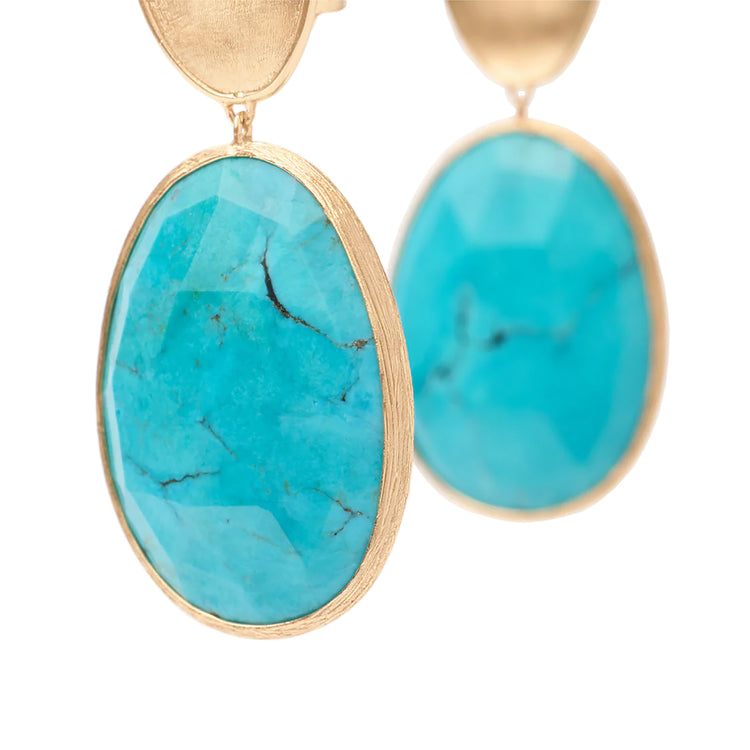 Lunaria Drop Earrings with Mexican Turquoise