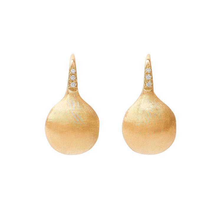 Africa Gold Medium Drop Earrings with Diamonds