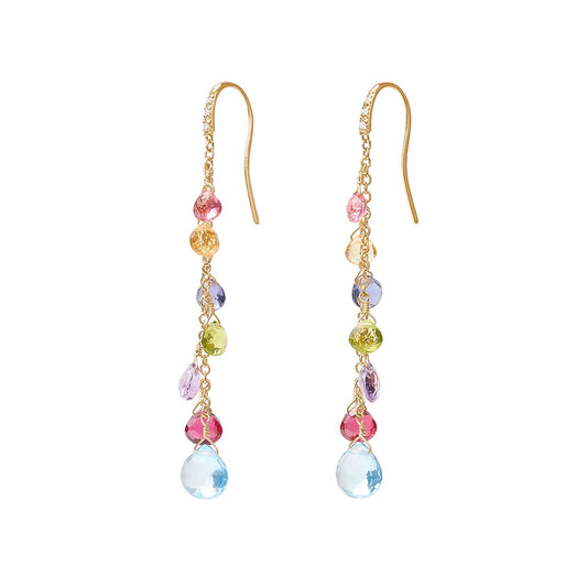 Paradise Gemstone Drop Earrings with Diamonds