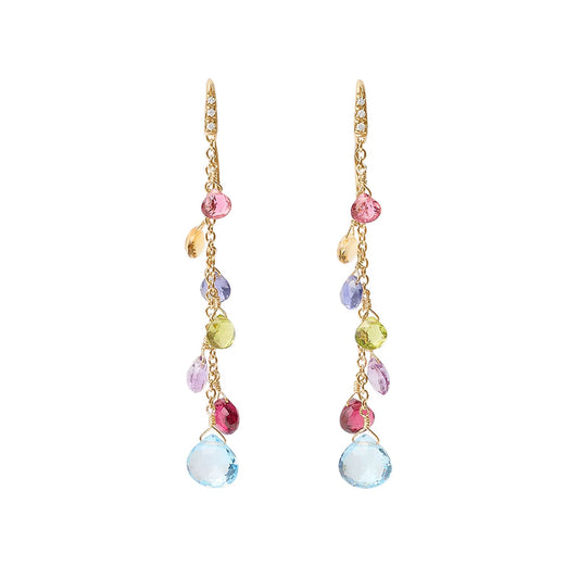 Paradise Gemstone Drop Earrings with Diamonds