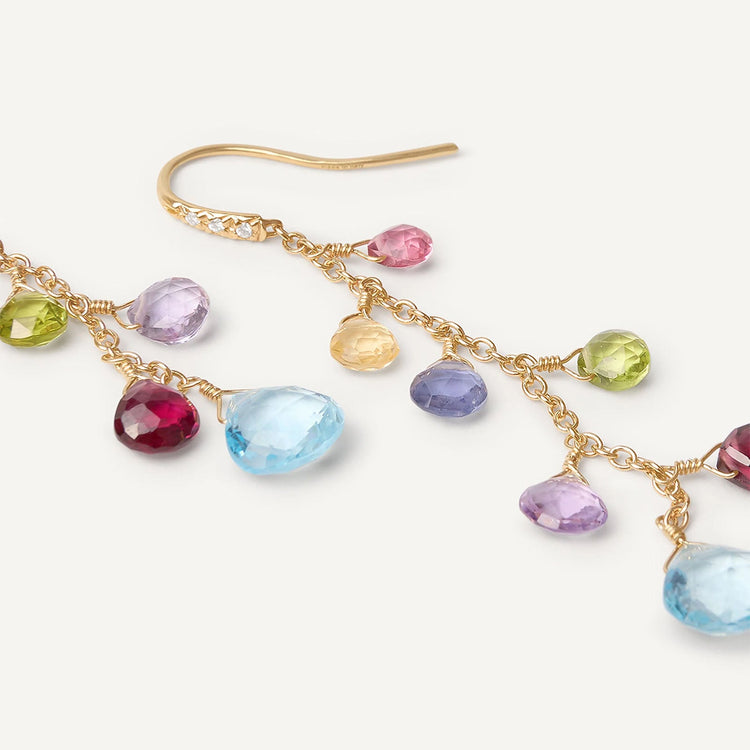 Paradise Gemstone Drop Earrings with Diamonds