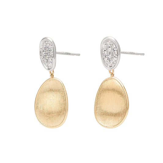 Lunaria Double Drop Earrings With Diamonds (Small)