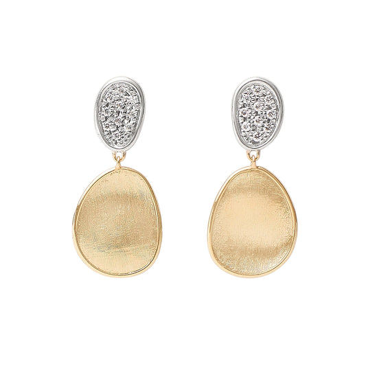 Lunaria Double Drop Earrings With Diamonds (Small)