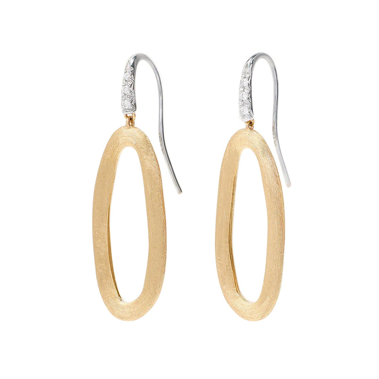 Jaipur Oval Link Diamond Hook Earrings