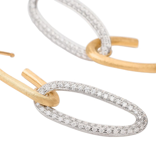 Link Drop Earrings With Diamonds