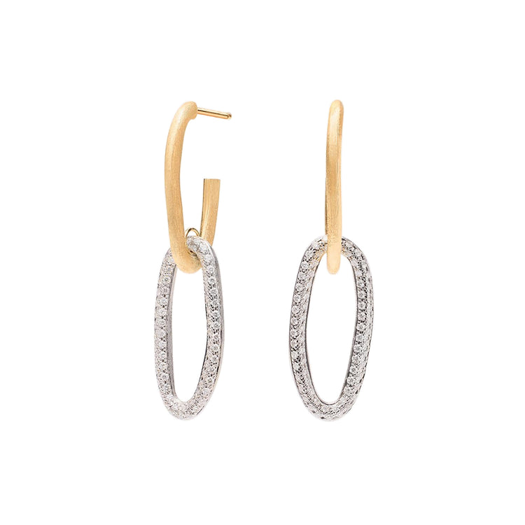 Link Drop Earrings With Diamonds