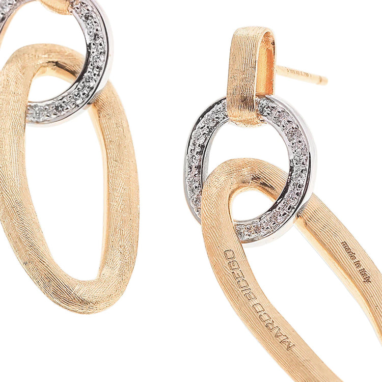 Jaipur Flat Link Drop Earrings With Diamonds