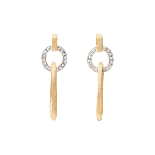 Jaipur Flat Link Drop Earrings With Diamonds