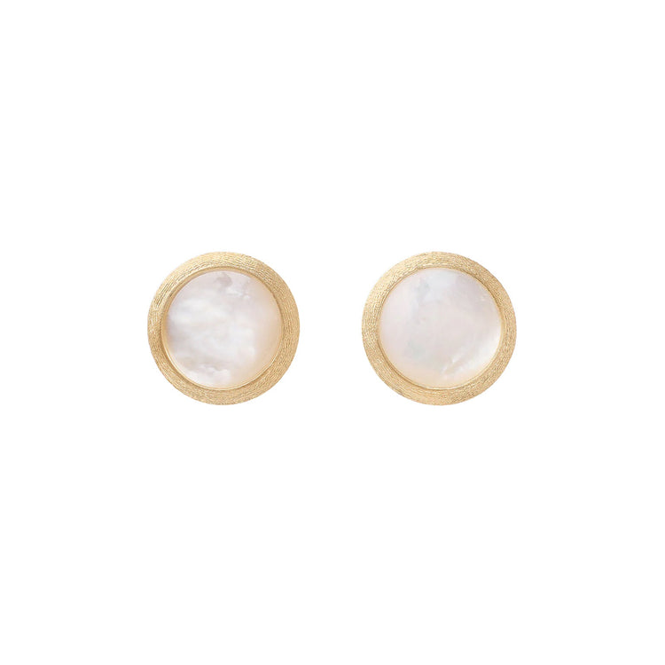 Jaipur White Mother of Pearl Stud Earrings