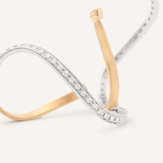 Marrakech Twisted Irregular Small Hoop Earrings with Diamonds