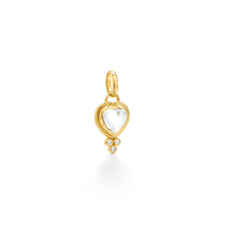 18K Rock Crystal Heart Pendant