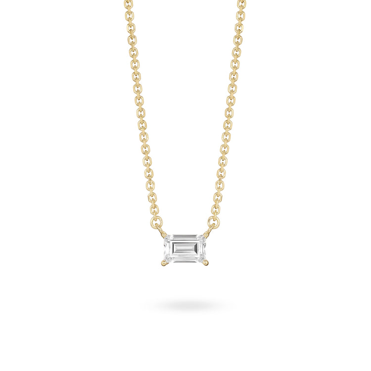 Mini Baguette Solitaire Pendant | White (0.38ct)