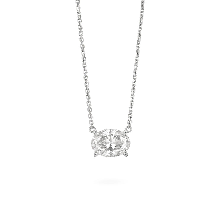 Oval Solitaire Pendant | White (1.00ct)