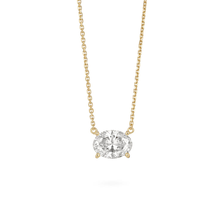 Oval Solitaire Pendant | White (1.00ct)