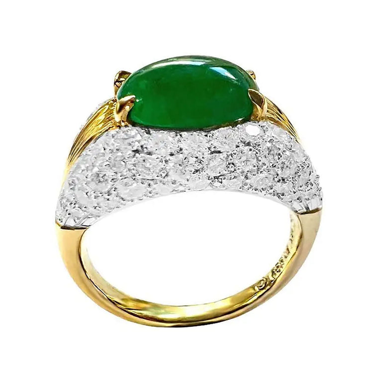 Emerald & Diamond Dome Ring