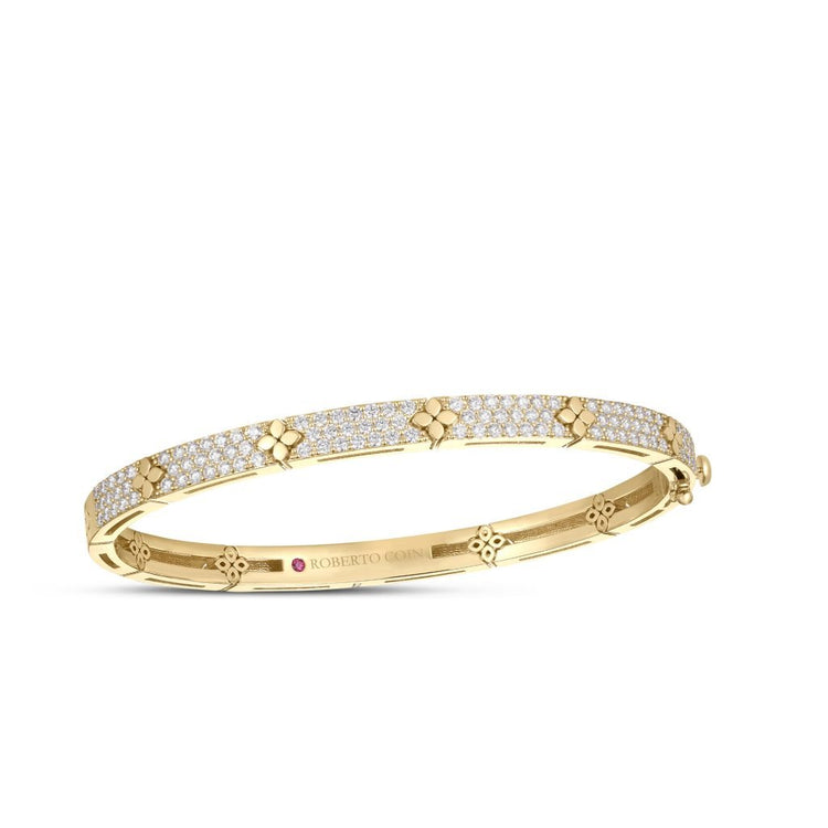 18k Yellow Gold Pave Love in Verona Bangle