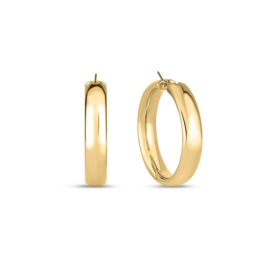 18k Yellow Gold Roberto Coin Large Round Hoop Earrings