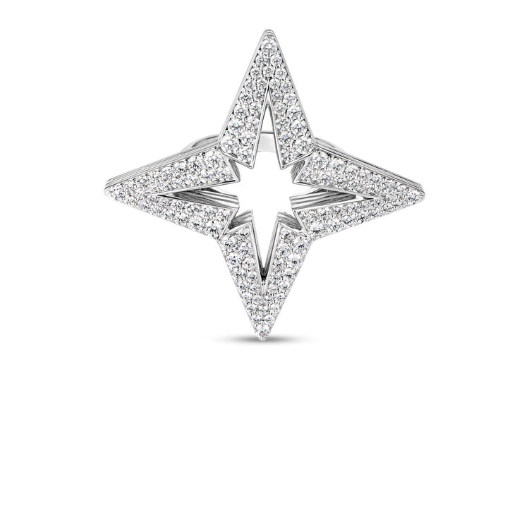 18k White Gold Princess Star Ring