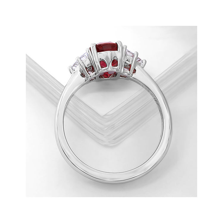 Ruby & Diamond Three-Stone Ring