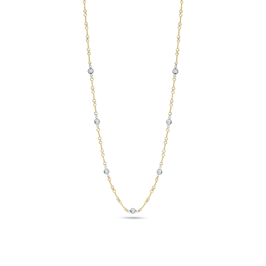 18k Yellow Gold Diamonds by the Inch Dogbone Necklace