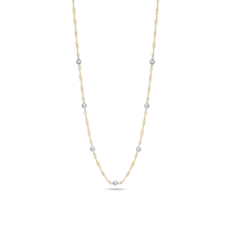 18k Yellow Gold Diamonds by the Inch Dogbone Necklace