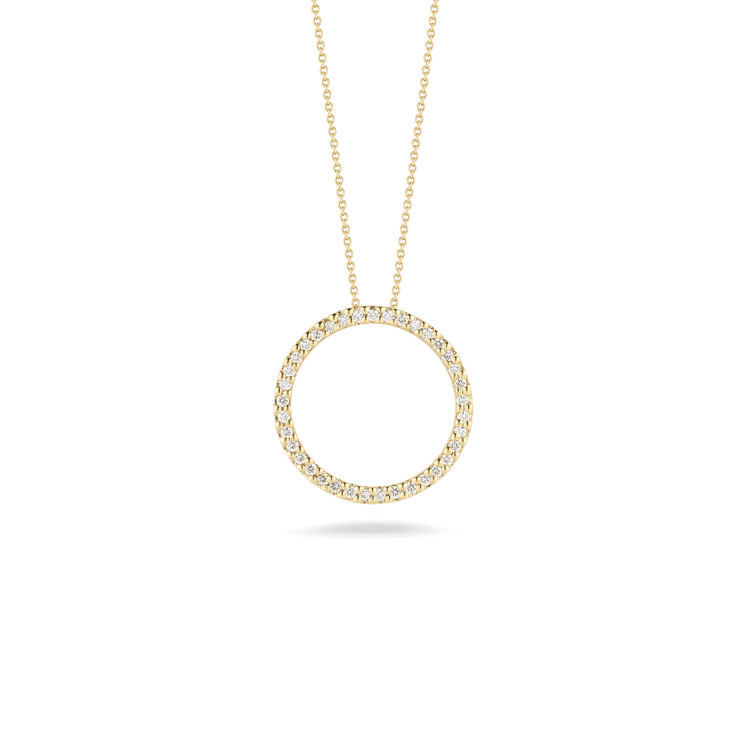 Medium Diamond Open Circle Pendant