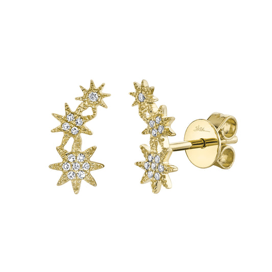 Diamond Star Cluster Earrings